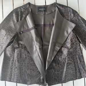 Lafayette 148 Cheetah Printed Leather Jacket